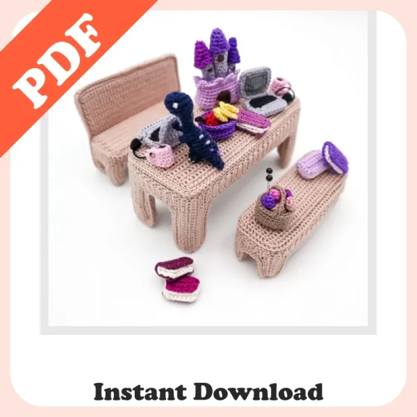 Best Amigurumi Pattern Dining Table – Crochet Miniature Set