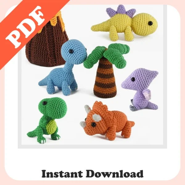 Best Amigurumi Pattern Dinosaur – Easy Crochet Set